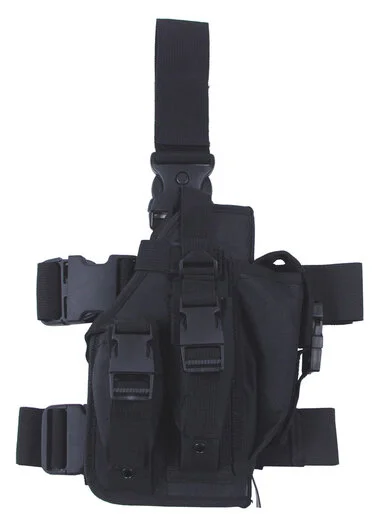 MFH Holster de jambe avec poches pour magazines, Droite, Noir