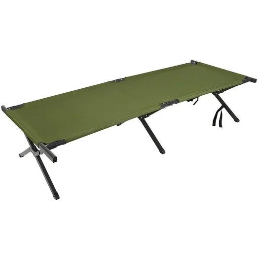 MFH lit de camp US 1 personne, extra longue, structure en aluminium, vert olive