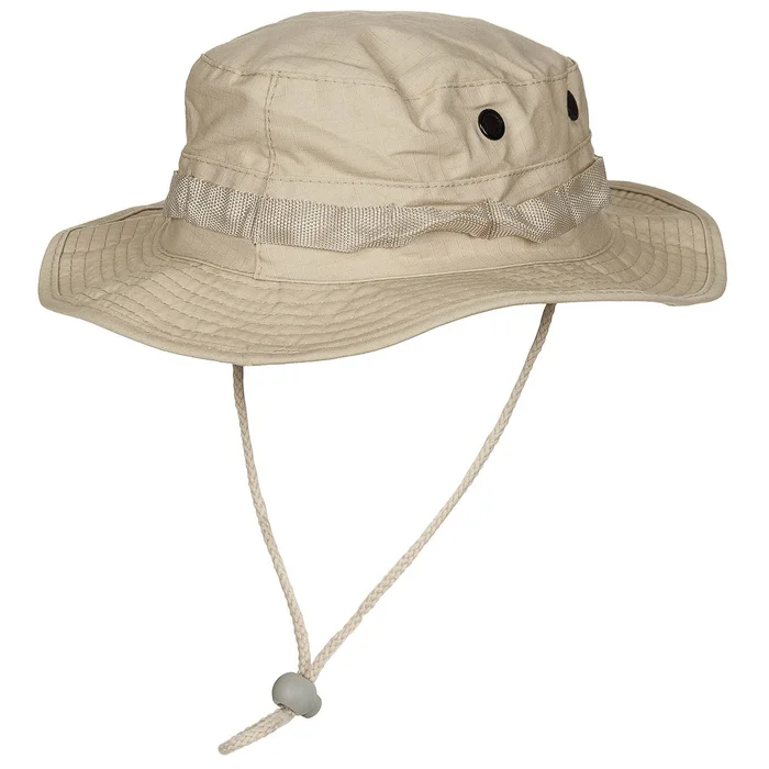 MFH10713FL US GI Chapeau de brousse, mentonnière, GI Boonie, Rip Stop, kaki taille L
