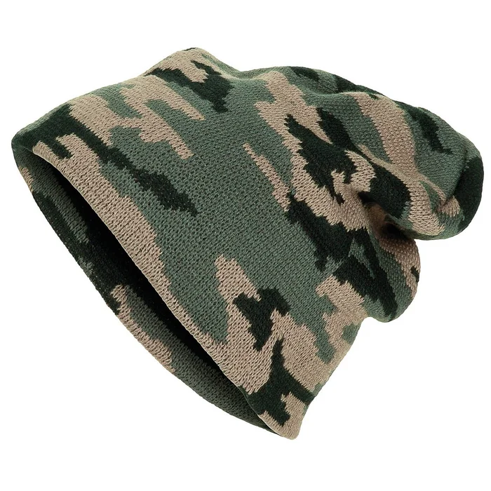 MFH10931T Bonnet tricoté, « Beanie », woodland, maille fine