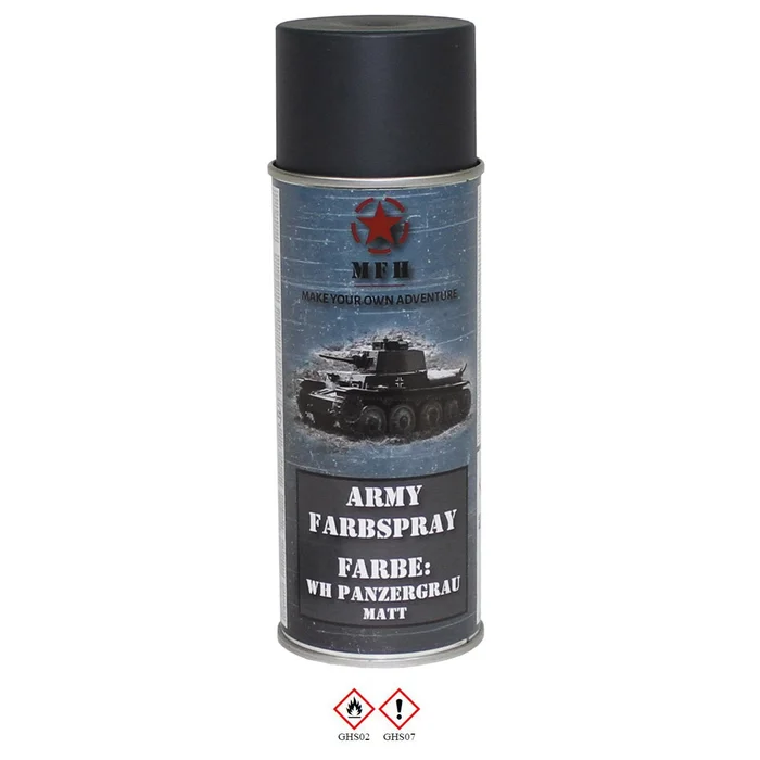 MFH27375L Bombe de peinture armée, WH GRIS CHARS, mat, 400 ml