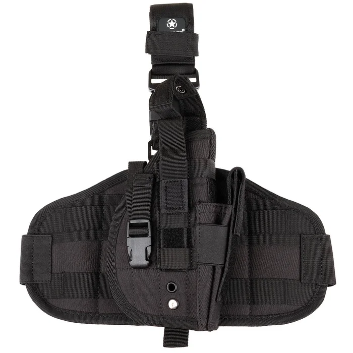 MFH30708A MFH Holster, « MOLLE », sangles de cuisse et ceinturon, noir