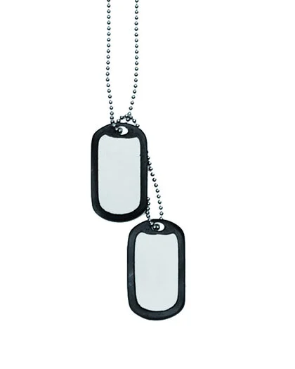 Mil-Tec Dog Tags avec bord en caoutchouc et chaîne