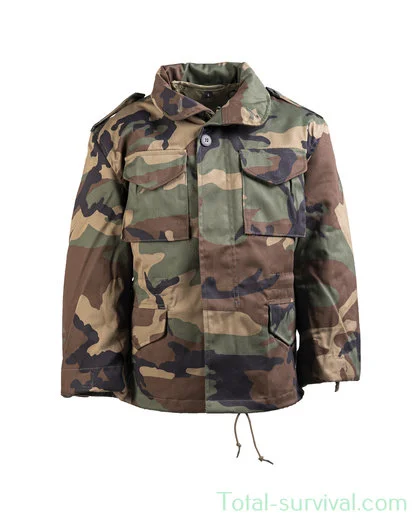 Mil-Tec veste de terrain US Kids M65 avec doublure, Woodland camo