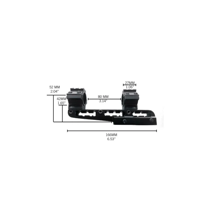 Montage monobloc Cantilever pour lunette Konus universel 25,4 & 30 mm – Rail 11/21 mm