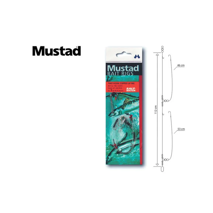 MONTAGES MUSTAD TWO HOOK CLIPPED UP RIG T48