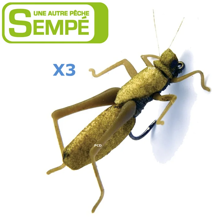 MOUCHE SEMPE NYMPHE SAUTERELLE VERTE NON LESTEE H10 PAR 3