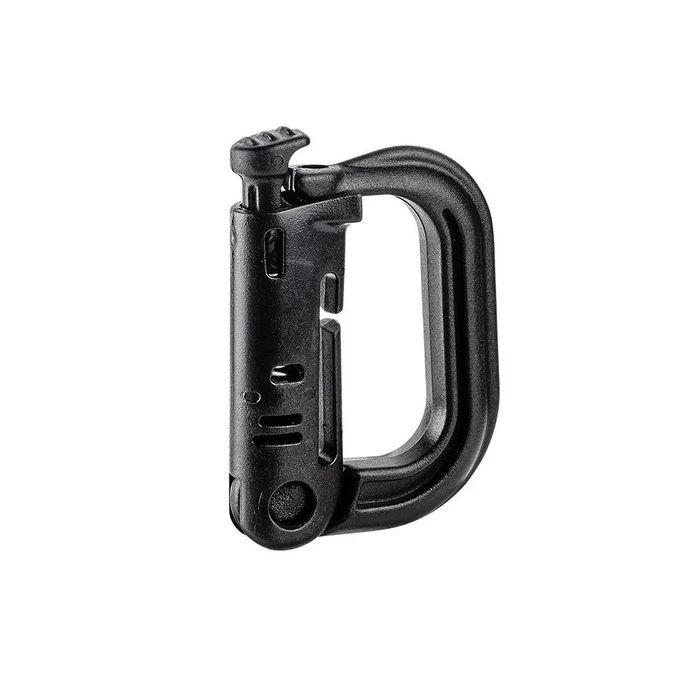 Mousqueton D-ring avec fixation pour passant MOLLE – Noir