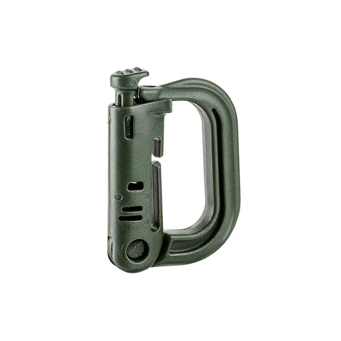 Mousqueton D-ring avec fixation pour passant MOLLE – Olive