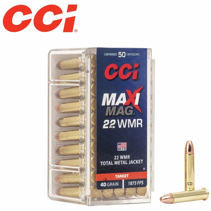 Munitions CCI 22 Mag Plinking Maxi-Mag 40 Grains Cuivrée Par 50