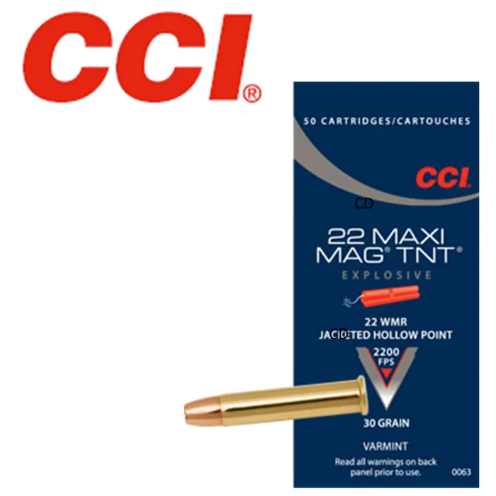 Munitions CCI 22 Mag Varmint Maxi-Mag TNT 30 Grains Par 50