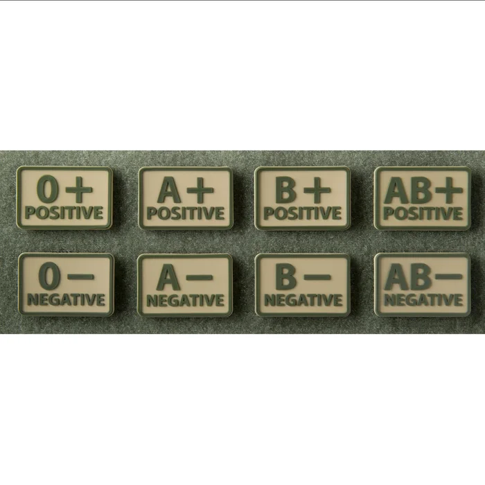 OD-BLP-RB-13 – Helikon Tex Set de 2 patches groupe sanguin Khaki