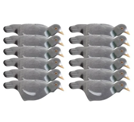 Pack 12 appelants pigeons coquilles (creux) floqués