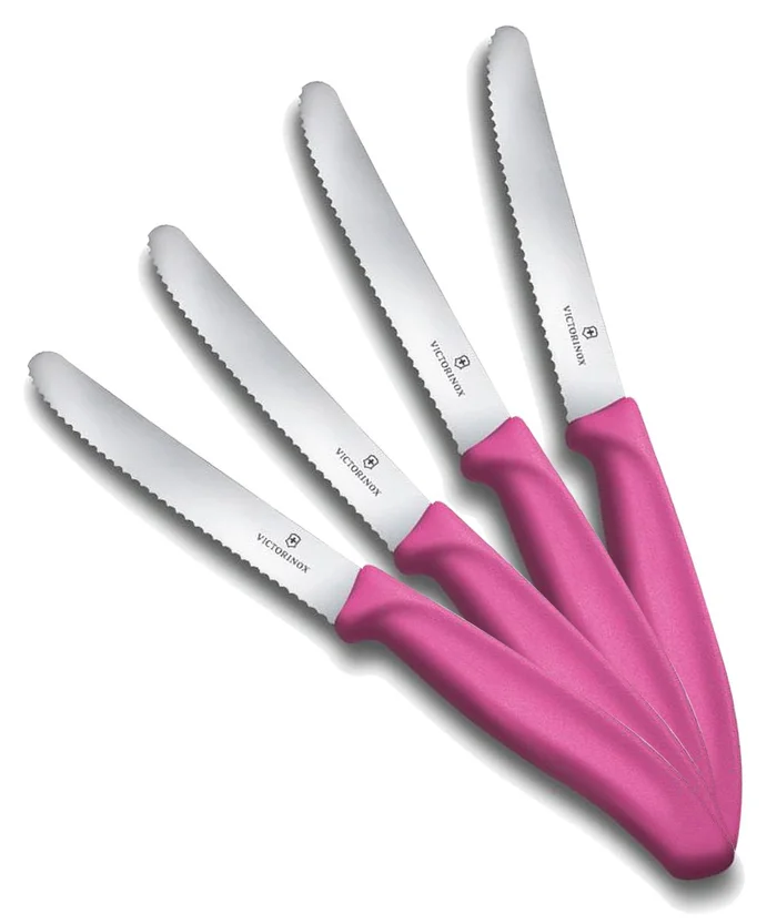 Pack 4 couteaux de table rond rose VICTORINOX