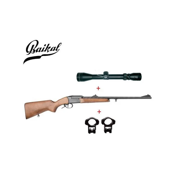 PACK CARABINE BAIKAL IJ18 BOIS 30-06 Sprg + LUNETTE 3-9X40 RTI