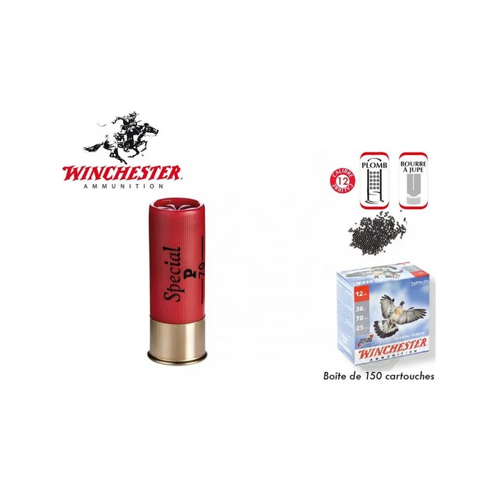 PACK CARTOUCHES WINCHESTER SPECIAL PIGEON N°6 PAR 150
