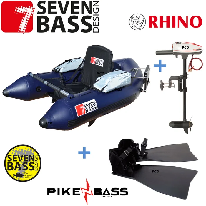 PACK COMPLET FLOAT TUBE SEVEN BASS SKULLWAY BLEU 170