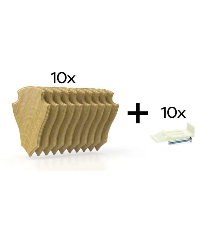 Pack de 10 plaques à trophées 22×13 cm + 10 supports plastiques – Claires