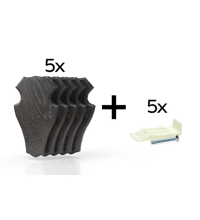 Pack de 5 plaques à trophée 19×12 cm + 5 supports plastique – Foncées