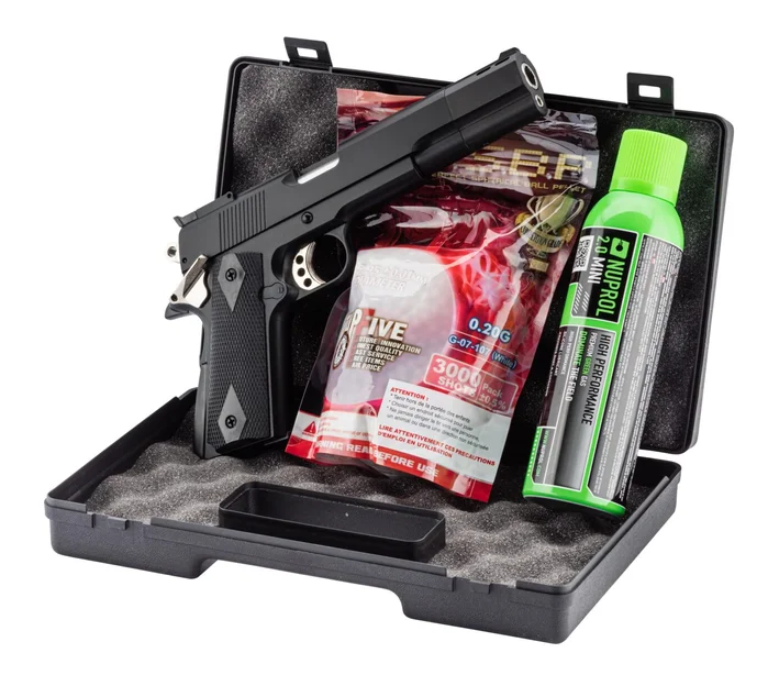 Pack GNB Gaz 1911 Long noir 0,5J mallette+ billes +gaz