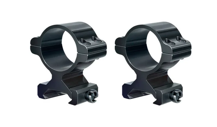 Paire colliers aluminium pour Rail 21 mm- Diamètre 30 mm – Moyen – Noir mat