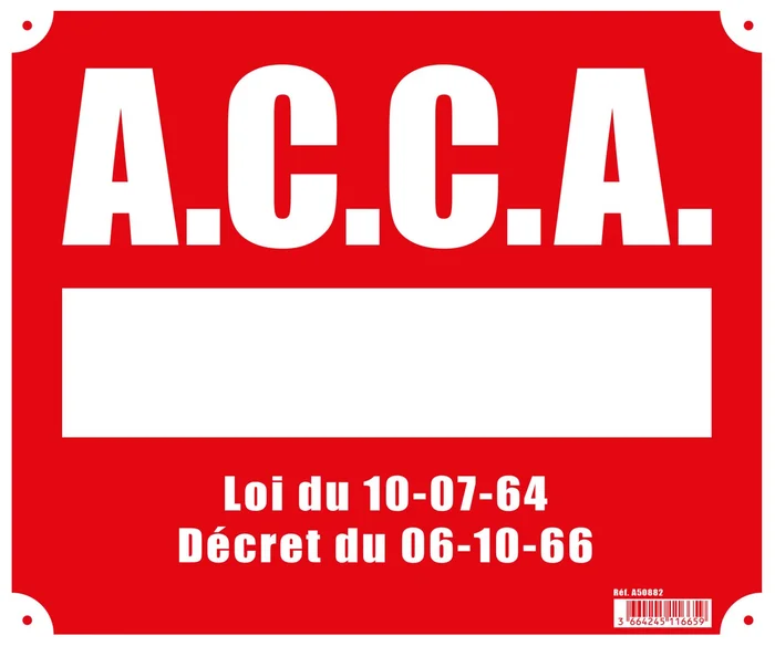 Panneau »A.C.C.A. » 30 x 25 cm akylux