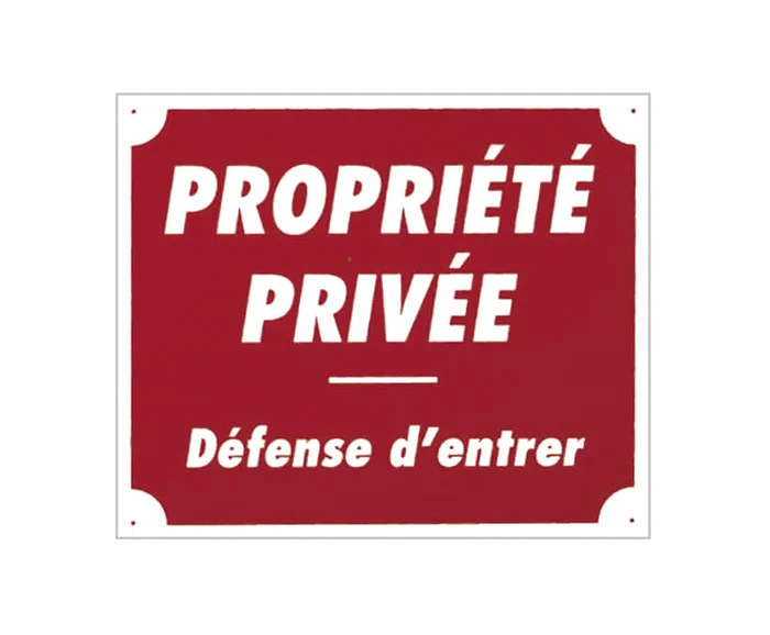 Panneau akilux »Propriété privée » 30 x 25 cm