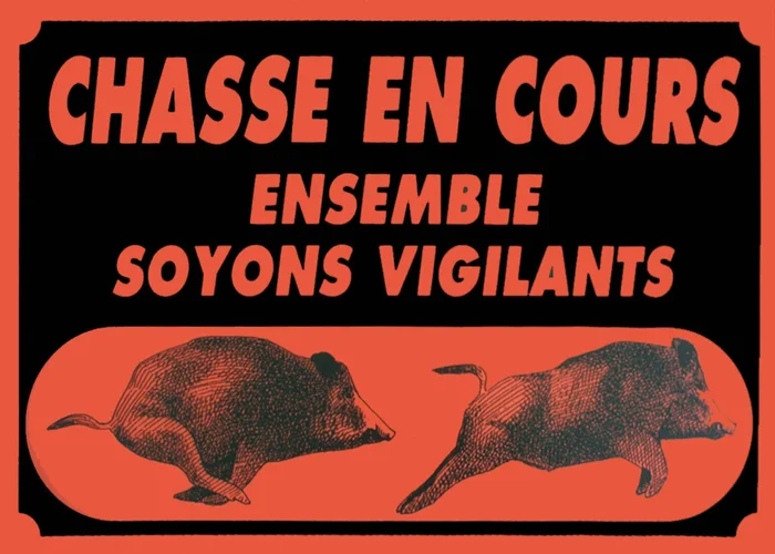 Panneau »Attention chasse en cours » 60 x 40 cm