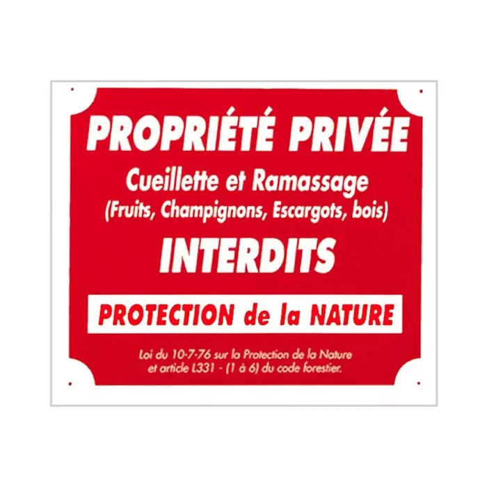 Panneau Cueillette interdite