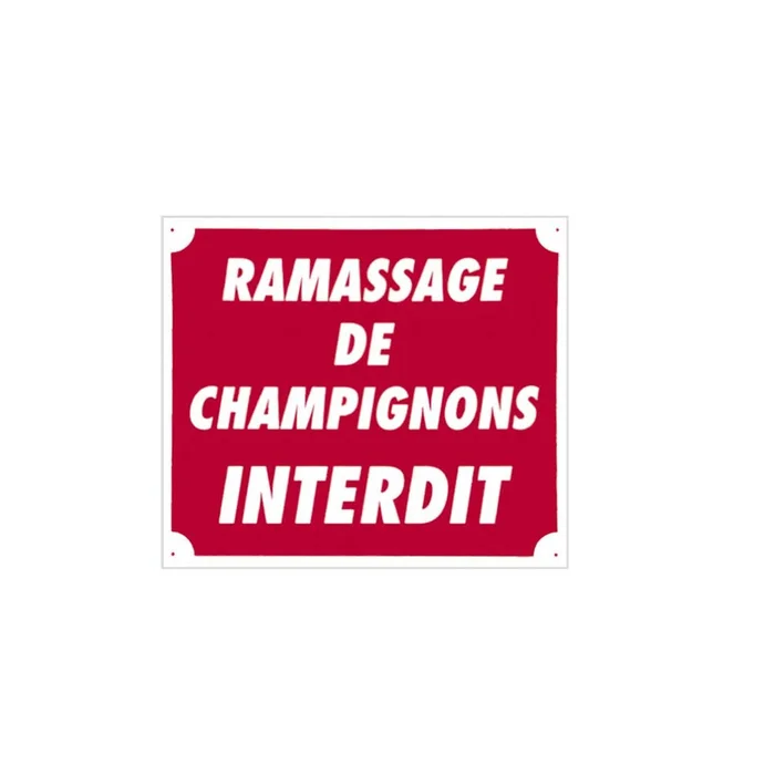 Panneau ramassage de champignons interdit
