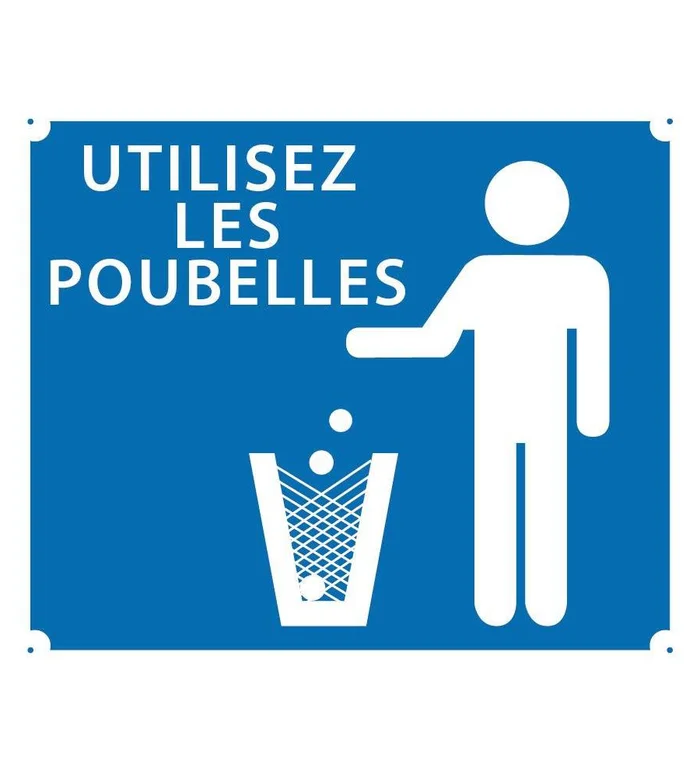 Panneau »Utilisez les poubelles » 30 x 25 cm