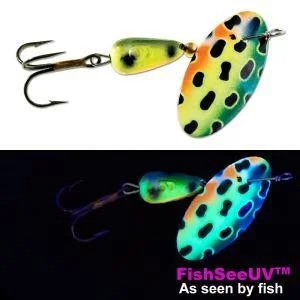 Panther Martin Vibrant UV In-Line Spinner, #6, 1/4 oz, Grenouille verte