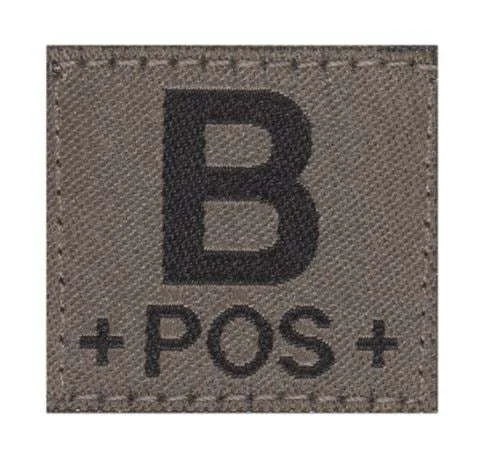 Patch Groupe Sanguin B Positif OD Clawgear