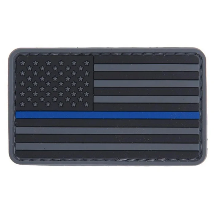 Patch PVC Lancer Tactical Drapeau USA Bleu Line – Résistant et Facile à Fixer – Personnalisation et Identification Rapide