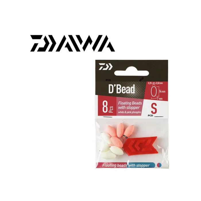 PERLES FLOTTANTES OVALES DAIWA PHOSPHO AUTOBLOQUANTES ROSE ET BLANC