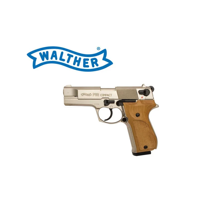PISTOLET PP88 NICKELE PLAQUETTES BOIS WALTHER