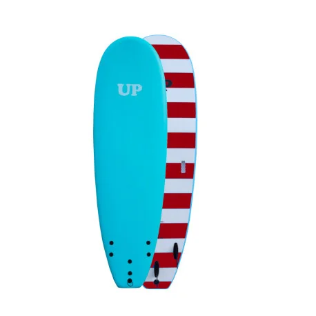 Planches Surf en mousseUP SOFTBOARD SOFTBOARD SIMPLY UP – 7´0 – AQUAMARINE STRIPE GREY RED
