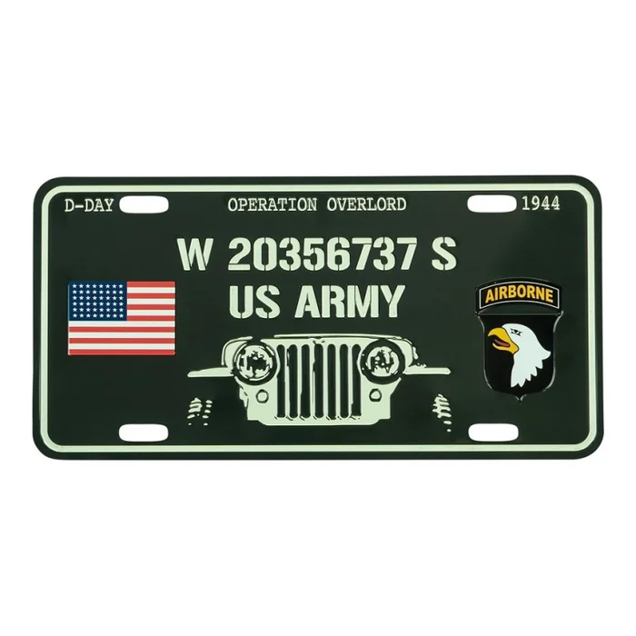 Plaque d&rsquo;immatriculation D-DAY Jeep Willys