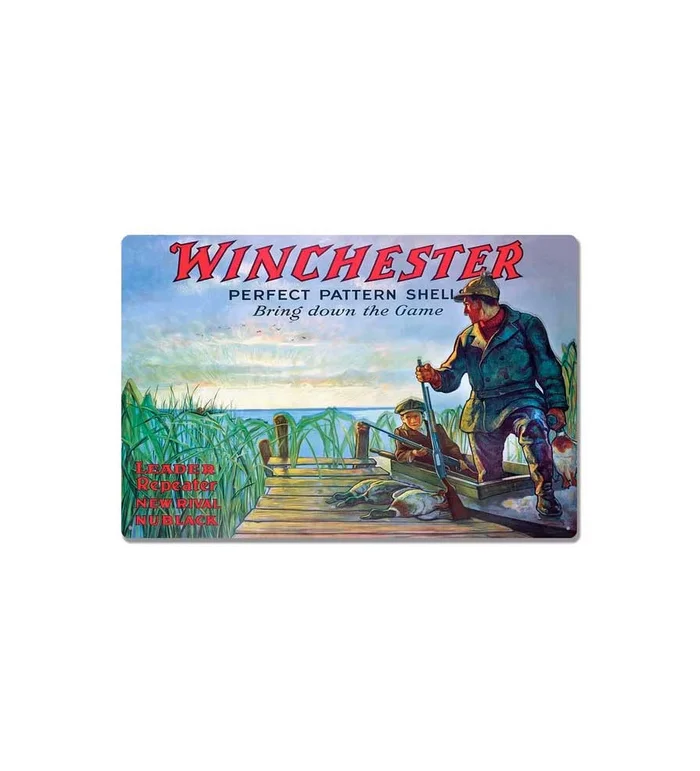Plaque décorative métal Winchester chasseur