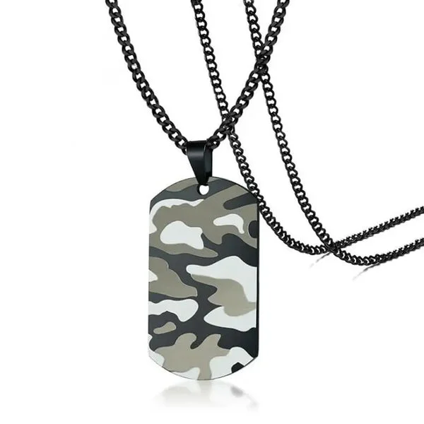 PLAQUE MILITAIRE AVEC MOTIF DE CAMOUFLAGE (ACIER INOXYDABLE)