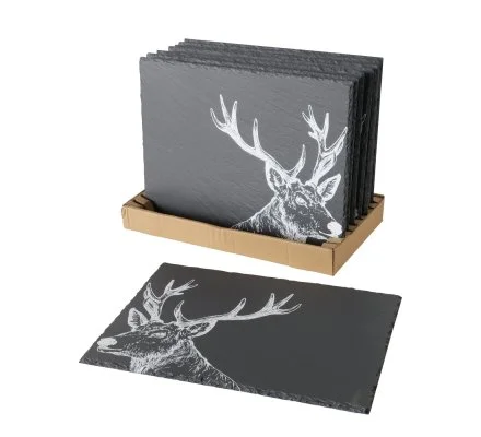 Plateau Cerf en ardoise grand format LOVERGREEN