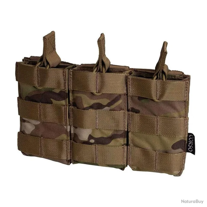 Poche Porte-Chargeurs Triple M4 Corso Tactical – Multicam – Fixation MOLLE – Accès Rapide et Sécurisé