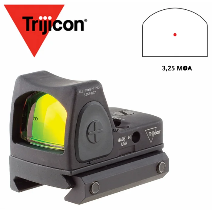 POINT ROUGE TRIJICON RMR RM06 3.25 MOA AVEC EMBASE RM33