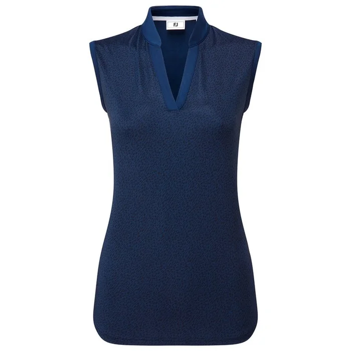 Polo Footjoy Animal Print Open Placket Ss Navy
