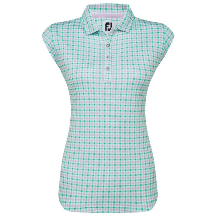 Polo Footjoy Gingham Print Lavande Menthe