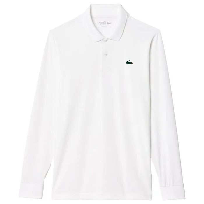 Polo Lacoste Solid Long Sleeve Blanc