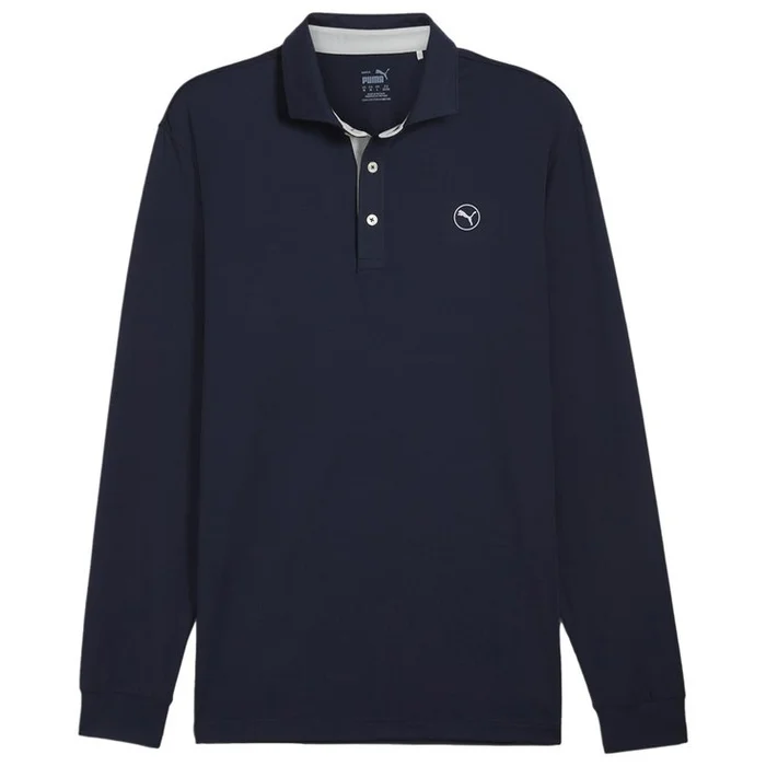 Polo Puma Golf Cloudspun Ls Midweight Polo Deep Navy Dark Sage