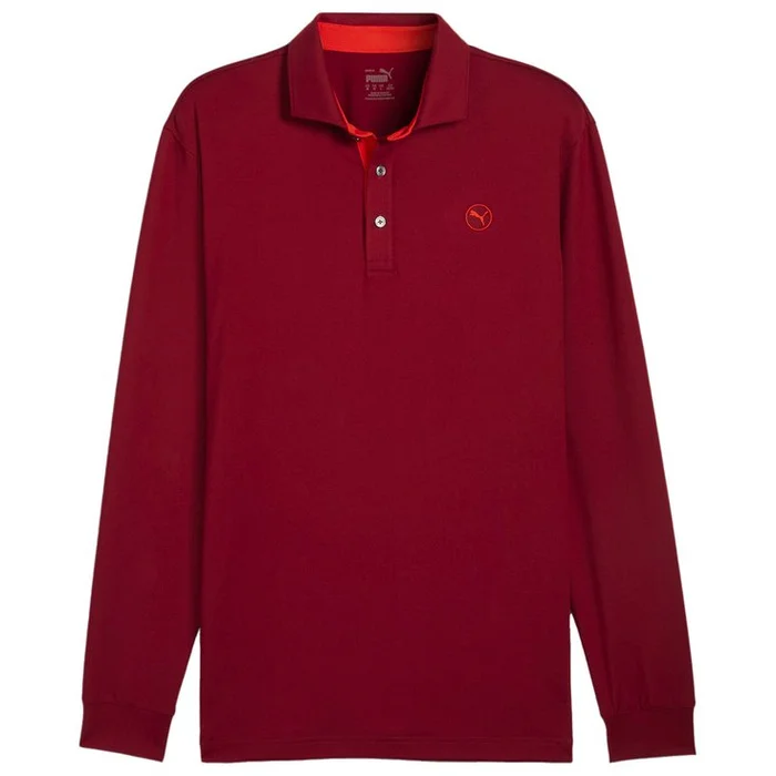 Polo Puma Golf Cloudspun Ls Midweight Polo Intense Red Redmazing