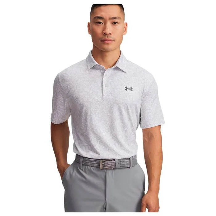 Polo Under Armour Playoff 3.0 Printed Polo White Halo Gray Castlerock