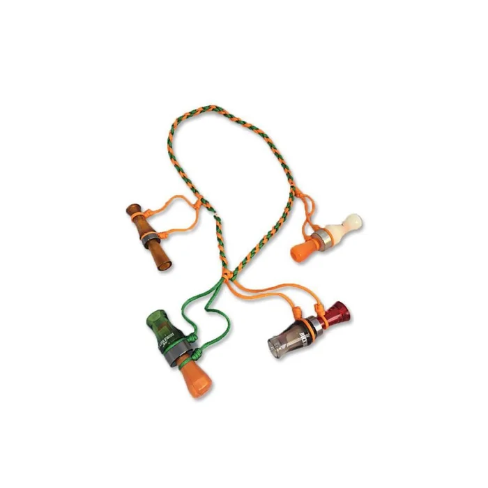 Porte-Appeaux 8 Boucles – Paracorde Tressée Orange et Vert